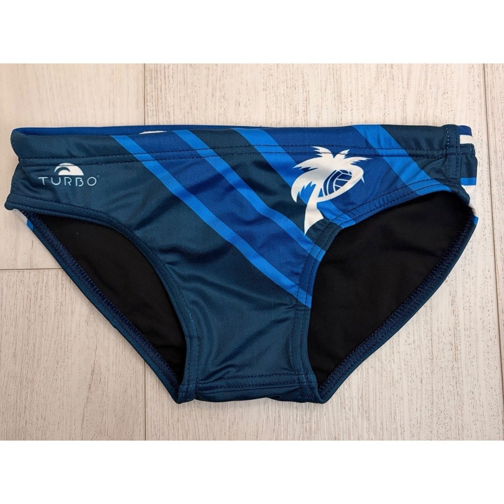 NWOT Turbo Youth Water Polo Swim Brief Sz 24 / 6Y - Pacific Polo - Blue